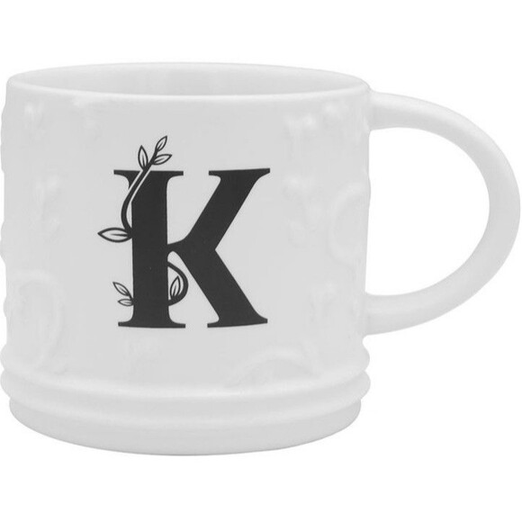 NEW Modern Expressions Letter K Monogrammed 14 Ounce Mug White Matte - Picture 1 of 4